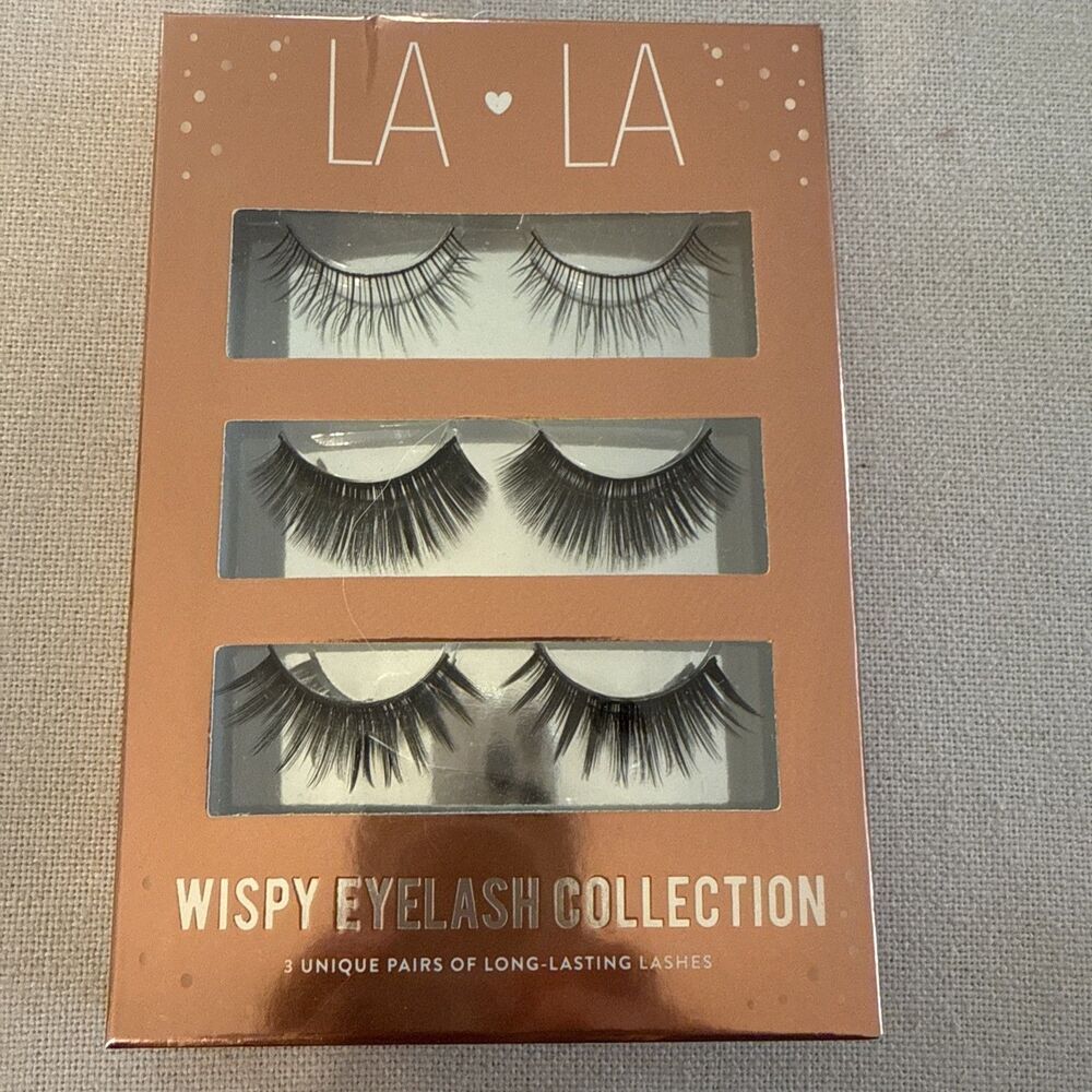 La La Eyelashes Fake Wisps Black 3 Pack Pairs Chic Cocktail Luxury Maximalist